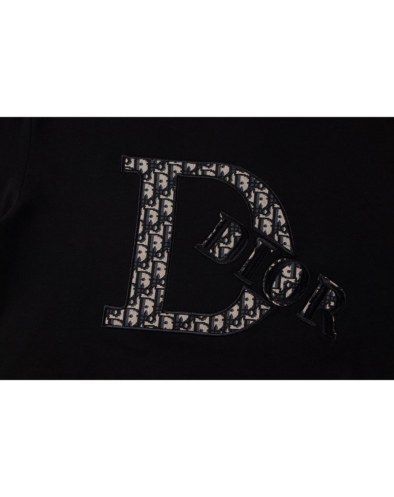 ディオール Tシャツ半袖 ペアお揃い 精緻刺繍ロゴ付きコットン短袖ティシャツカジュアルオシャレ