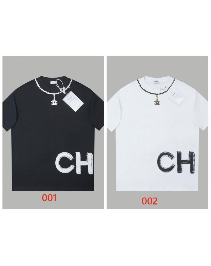 シャネル Tシャツ オシャレ小香風半袖コットン製ブランドティシャツ短袖男女向け