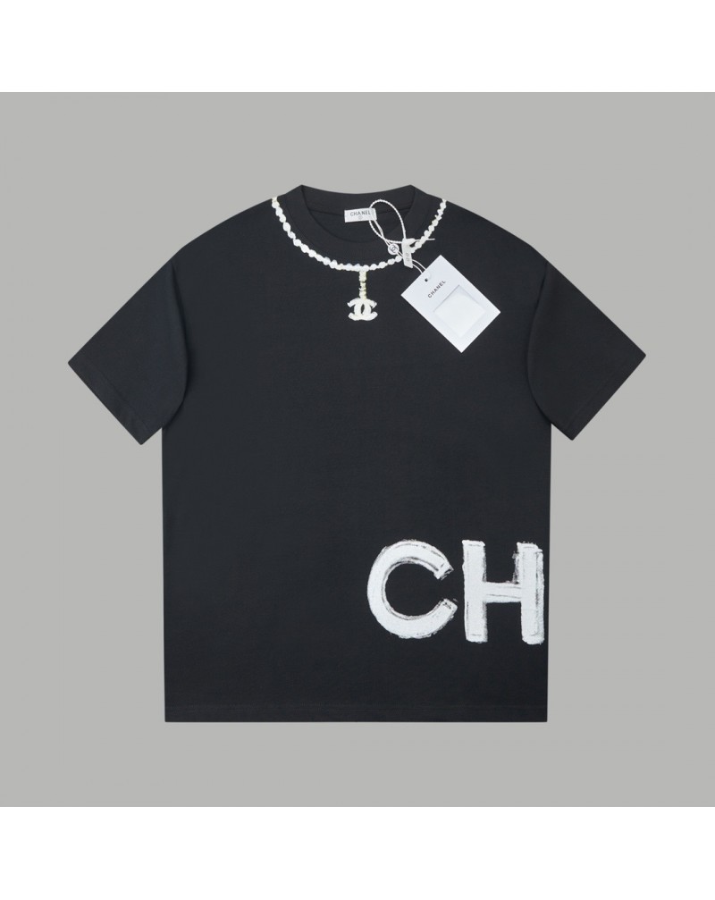 シャネル Tシャツ オシャレ小香風半袖コットン製ブランドティシャツ短袖男女向け