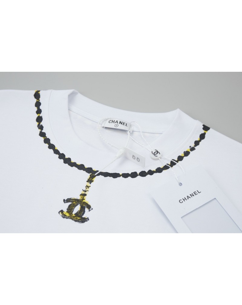 シャネル Tシャツ オシャレ小香風半袖コットン製ブランドティシャツ短袖男女向け