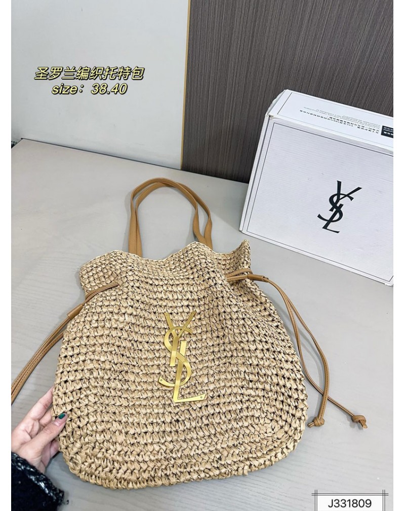 サンローラン カゴバッグ可愛いオシャレリゾート風ショルダーバッグ