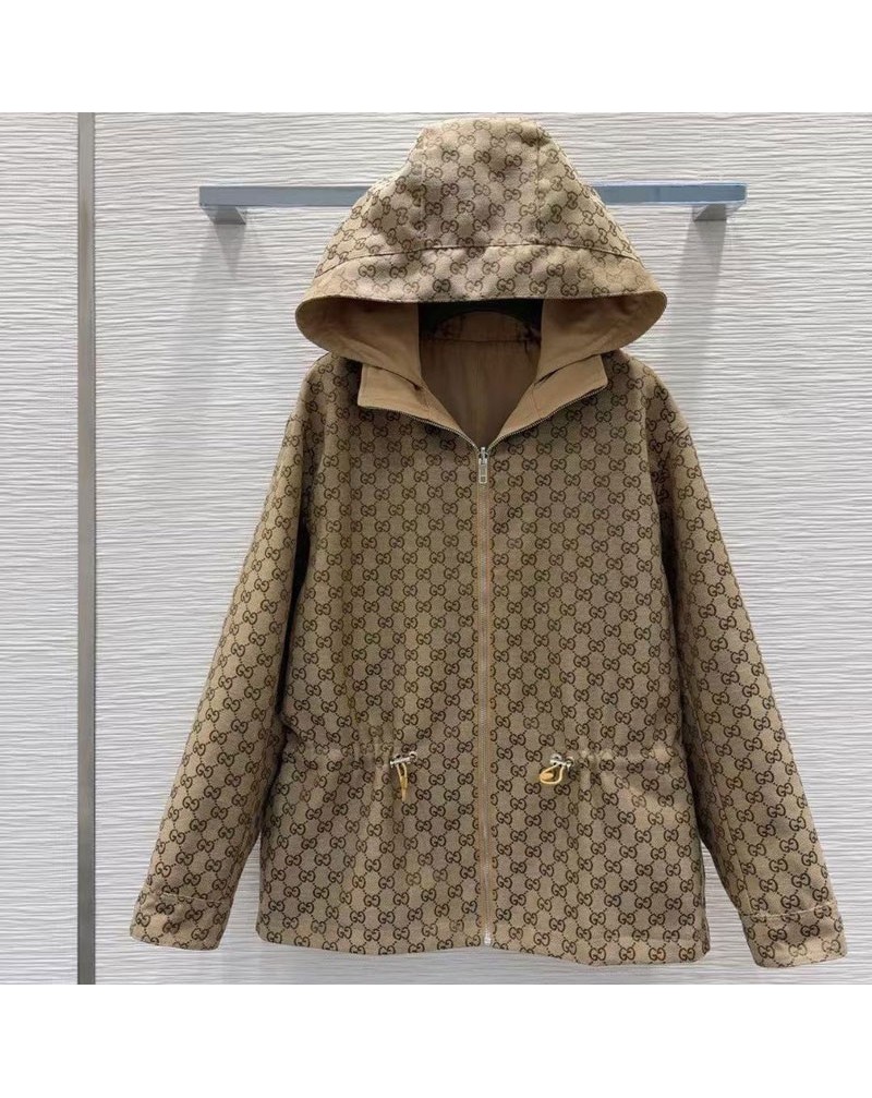 グッチ コート経典両面兼用オシャレジャケットコートフード付き