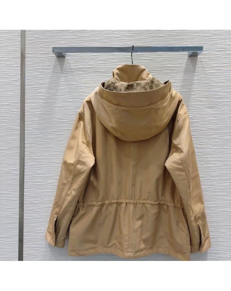グッチ コート経典両面兼用オシャレジャケットコートフード付き
