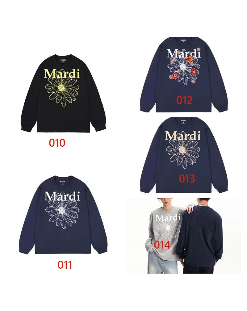 mardi トレーナーきれいおしゃれ花プリント付き潮流韓国風スウェットトップス