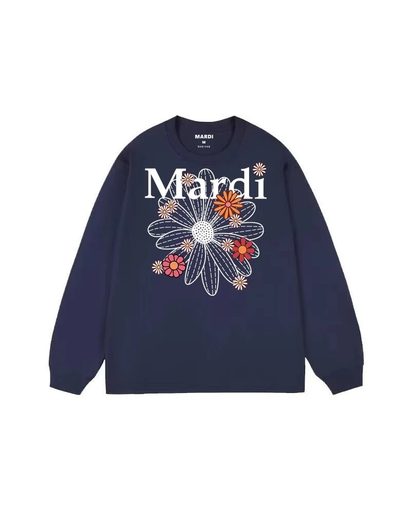 mardi トレーナーきれいおしゃれ花プリント付き潮流韓国風スウェットトップス