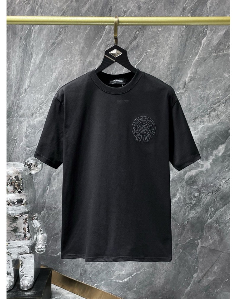 クロムハーツ Tシャツ半袖精緻刺繍ロゴ25SS新作 個性潮流ティシャツ短袖コットン高品質