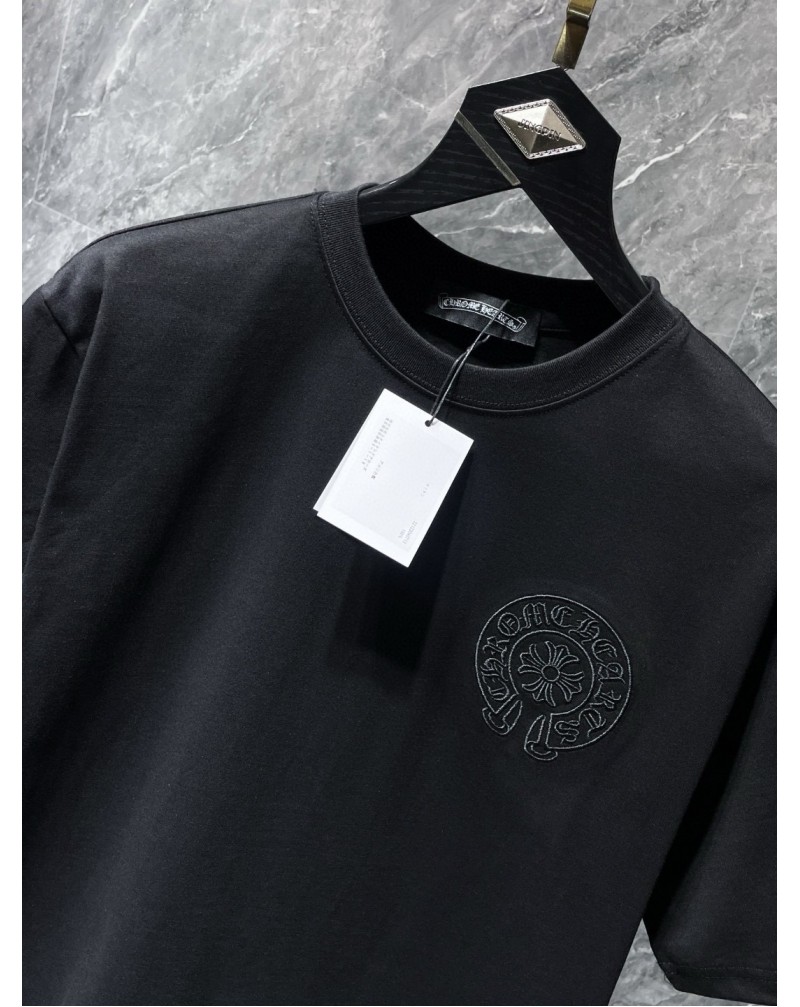 クロムハーツ Tシャツ半袖精緻刺繍ロゴ25SS新作 個性潮流ティシャツ短袖コットン高品質