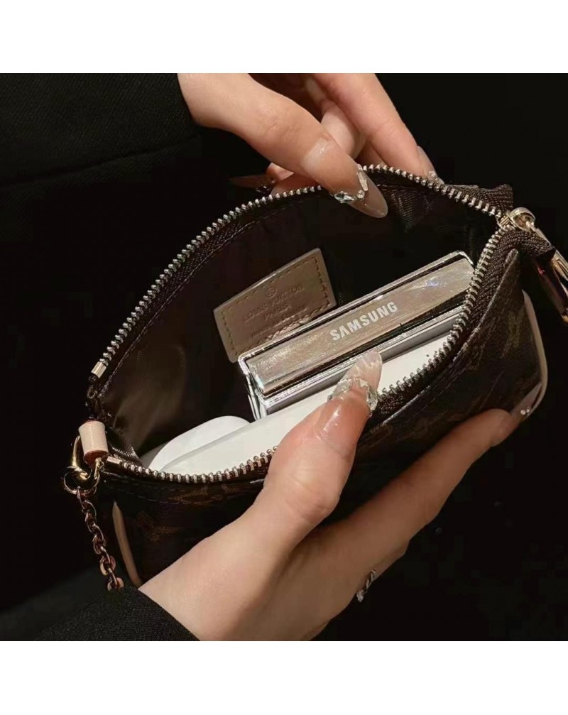 ルイヴィトン 小銭入れフックチェーン肩紐付きオシャレかわいいカードや紙幣やイヤホンやティッシュや口紅など小物収納持ち運び便利