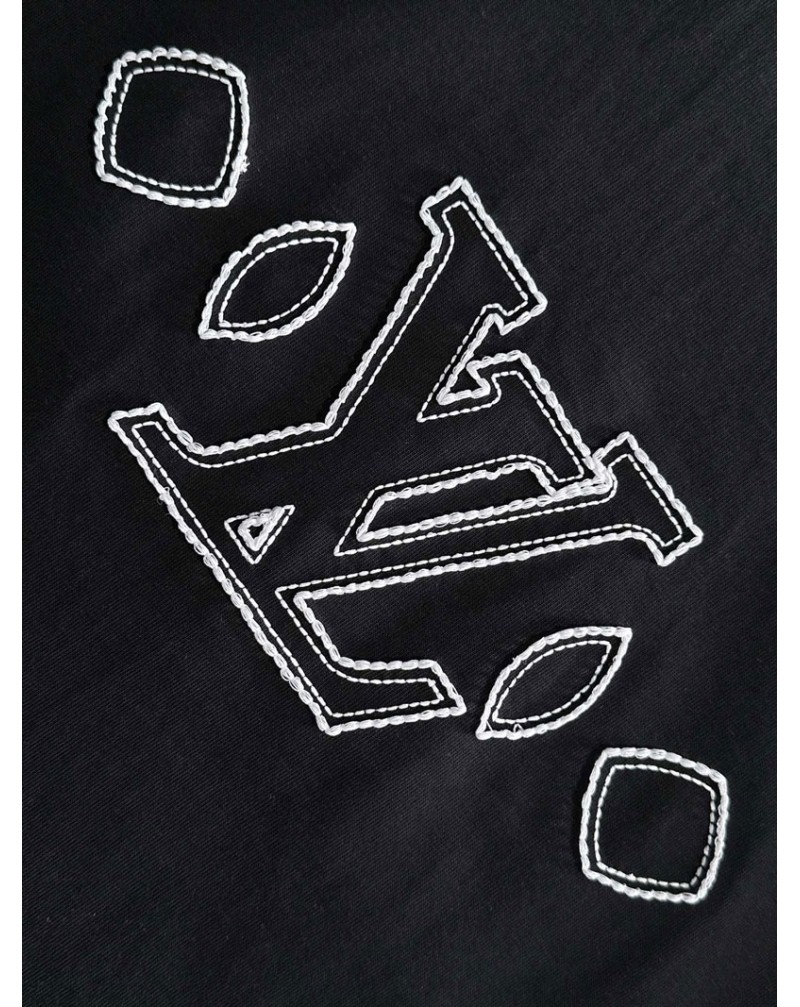 ルイヴィトン tシャツオシャレ刺繍モノグラム付きTシャツ半袖コットン男女兼用高品質てシャツ短袖