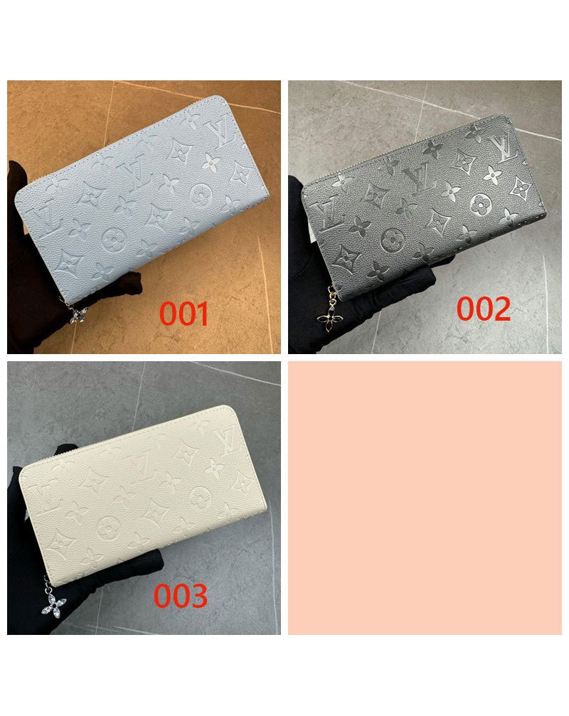 ルイヴィトン 長財布革製ファスナーペンダント付き財布ファッション人気