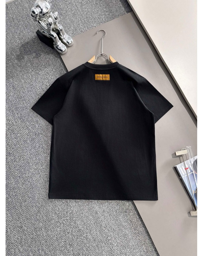 ルイヴィトン Tシャツオシャレ新品短袖精緻刺繍ティシャツ半袖コットン男女兼用