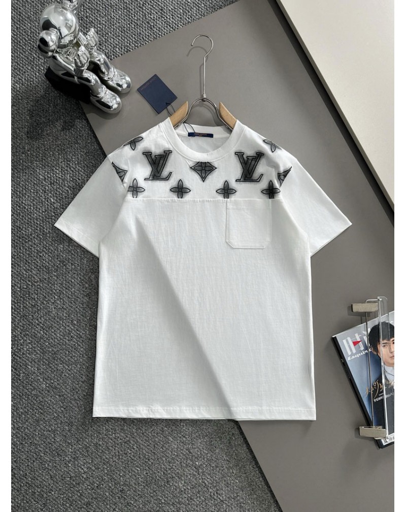 ルイヴィトン Tシャツ半袖コットン25ss新品ティシャツ半袖男女兼用爆人気オシャレ