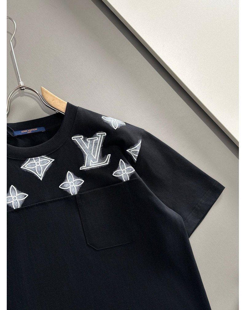 ルイヴィトン Tシャツ半袖コットン25ss新品ティシャツ半袖男女兼用爆人気オシャレ