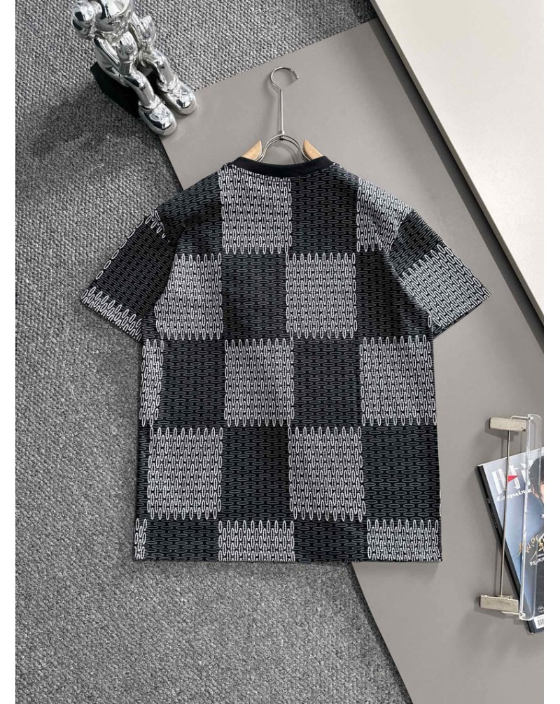 ルイヴィトン Tシャツ半袖経典ダミエプリントポケット付きティシャツ短袖オシャレ新作