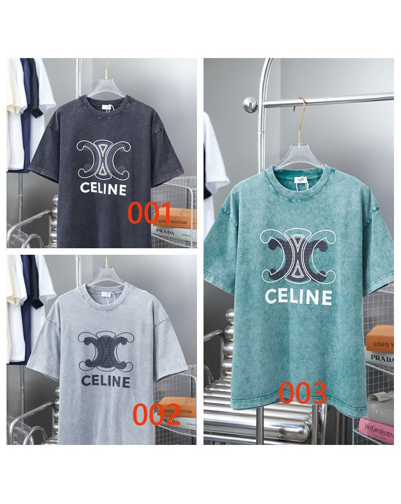 セリーヌ Tシャツ半袖25SSカジュアル人気ブランドティシャツオシャレ短袖コットン潮流高品質