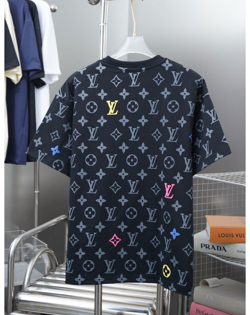 ルイヴィトン Tシャツレザーのポケット付きオシャレ新作潮流人気半袖ティシャツ