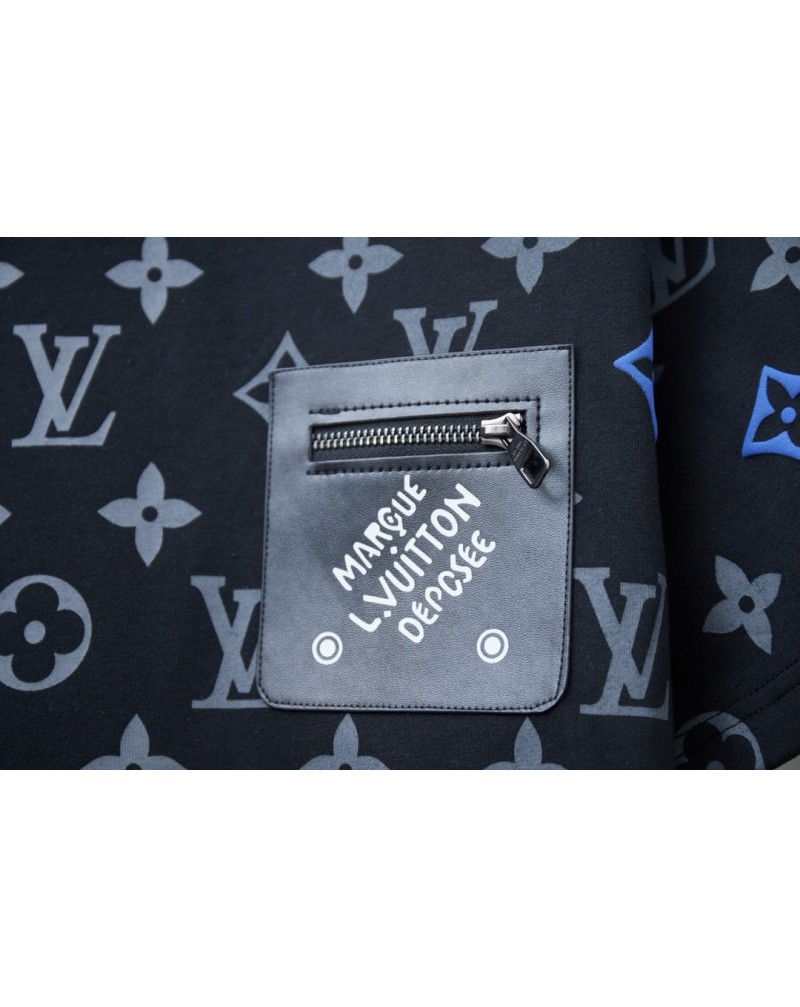 ルイヴィトン Tシャツレザーのポケット付きオシャレ新作潮流人気半袖ティシャツ