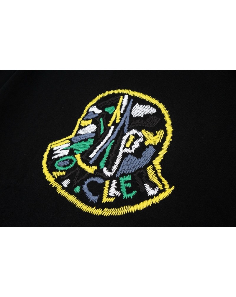 モンクレール Tシャツ男女兼用精緻刺繍ロゴ半袖ファッション潮流ティシャツコットンオシャレ