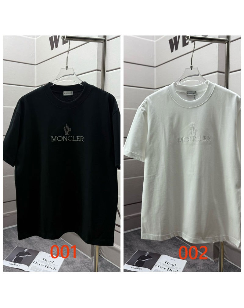モンクレール Tシャツ男女兼用精緻刺繍ロゴ半袖 ファッション潮流ティシャツコットンオシャレ