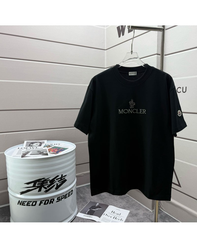 モンクレール Tシャツ男女兼用精緻刺繍ロゴ半袖 ファッション潮流ティシャツコットンオシャレ