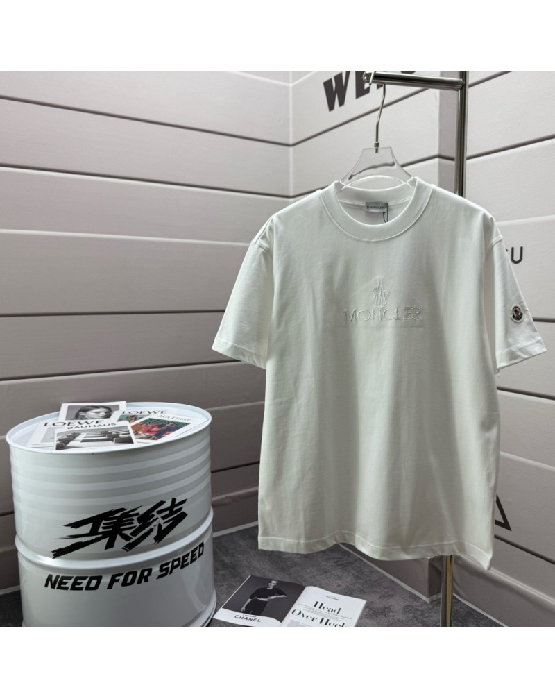 モンクレール Tシャツ男女兼用精緻刺繍ロゴ半袖 ファッション潮流ティシャツコットンオシャレ
