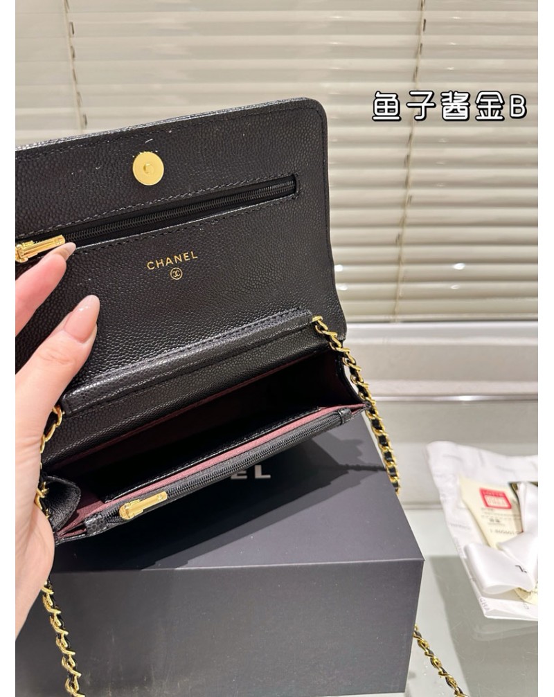 シャネル ショルダーバッグ超人気小香風斜め掛けバッグチェーン肩紐キャビア皮菱形金銀色2色選択