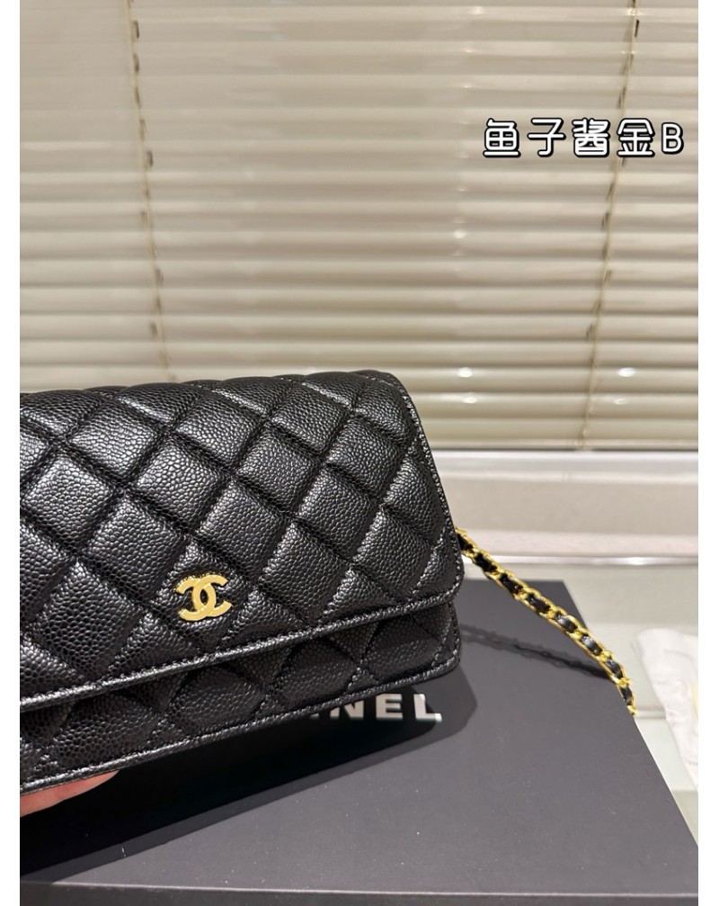シャネル ショルダーバッグ超人気小香風斜め掛けバッグチェーン肩紐キャビア皮菱形金銀色2色選択