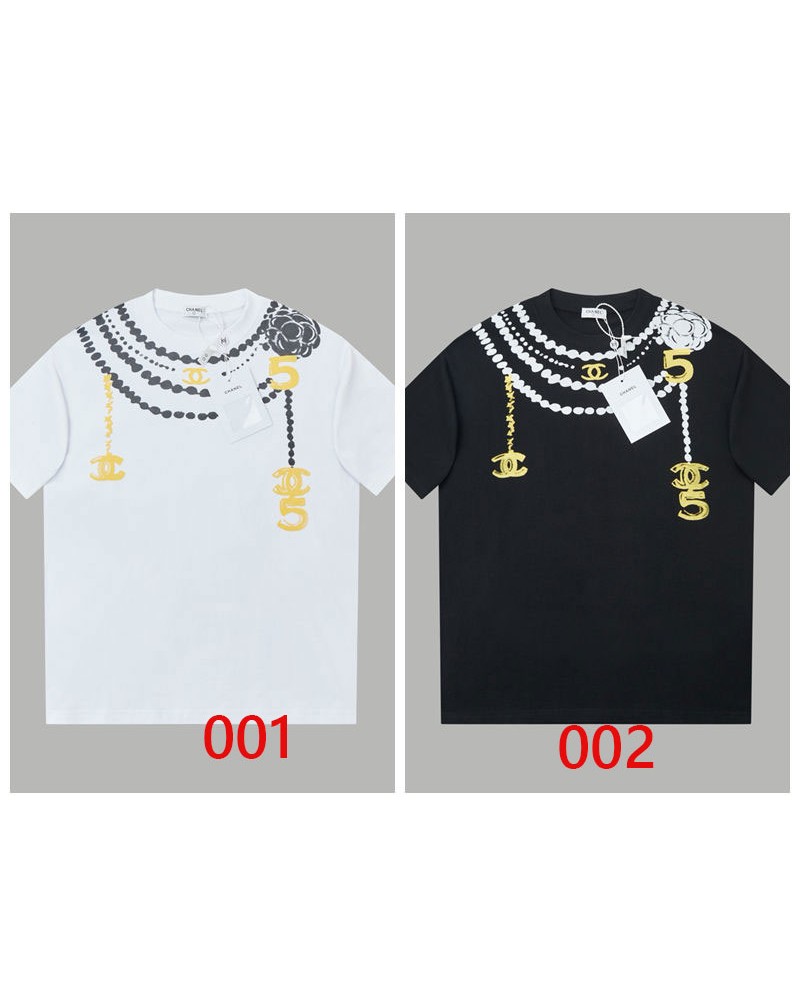 シャネル Tシャツ半袖小香風ペアお揃い個性ティシャツ短袖コットン肌に柔らかい