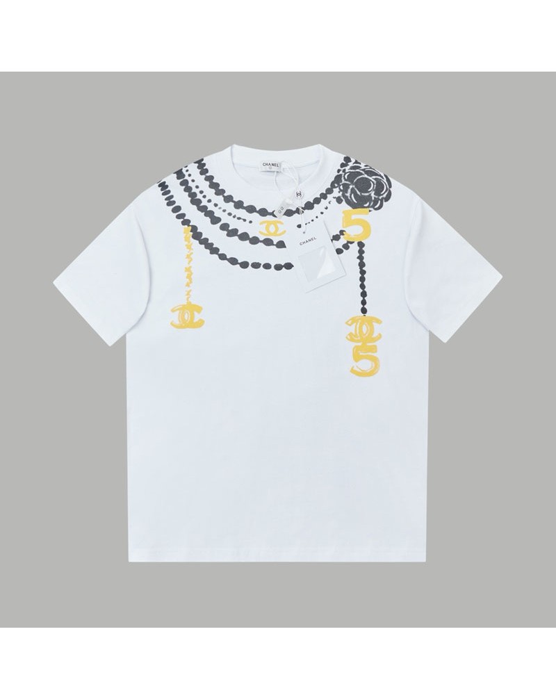 シャネル Tシャツ半袖小香風ペアお揃い個性ティシャツ短袖コットン肌に柔らかい