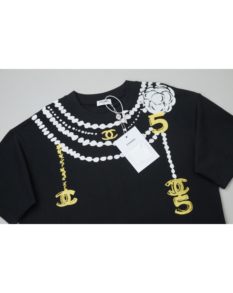 シャネル Tシャツ半袖小香風ペアお揃い個性ティシャツ短袖コットン肌に柔らかい