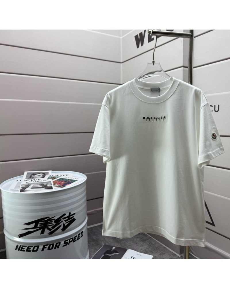 モンクレール Tシャツ短袖コットンペアお揃い潮流人気ティシャツ半袖カジュアル精緻刺繍25SS新品