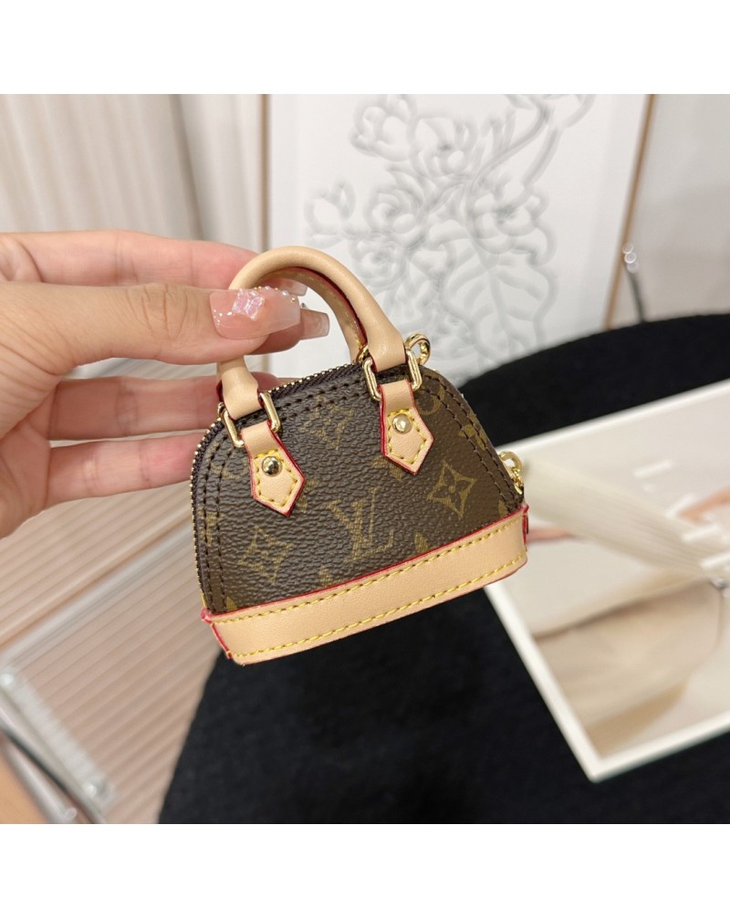 ルイヴィトン キーホルダーかわいいミニバッグ型設計イヤホンや鍵や小物収納ケースオシャレ