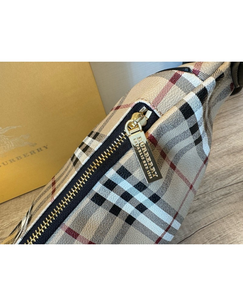 バーバリー ウエストバッグファッションオシャレイギリス風クロスボディバッグチェックスタイル