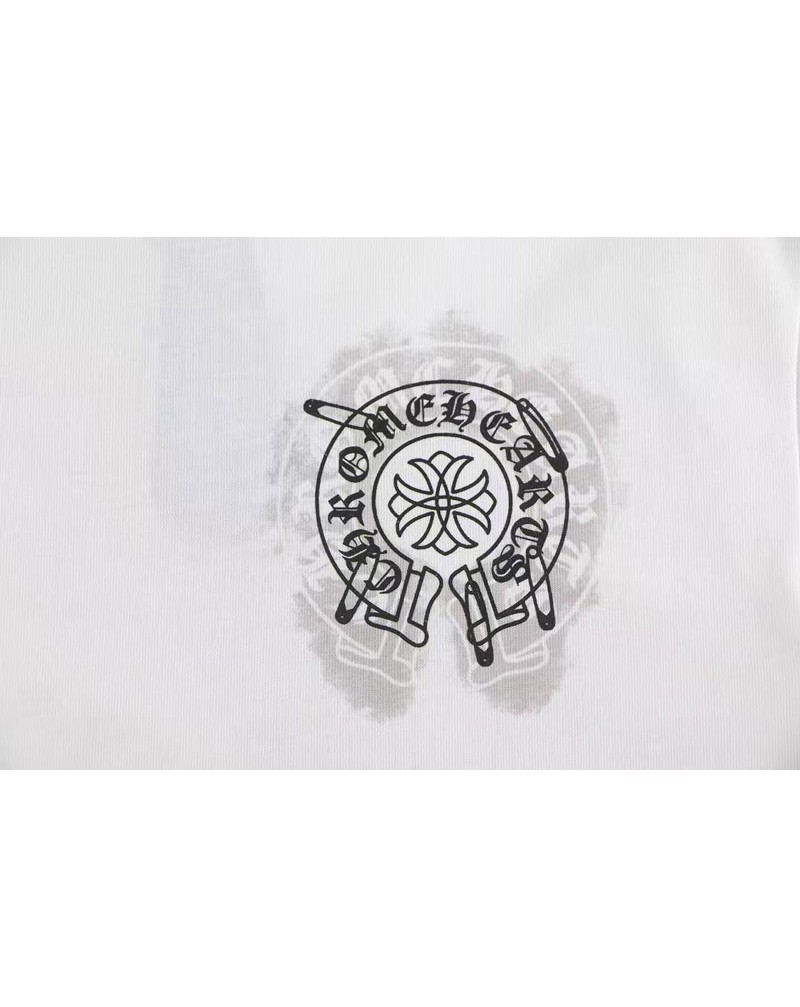 クロムハーツ Tシャツ潮流個性人気ブランド短袖メンズレディース兼用ティシャツコットン製