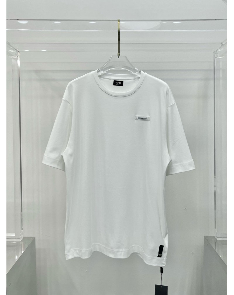 フェンデイ Tシャツ半袖シンプルカジュアルティシャツ短袖コットン製