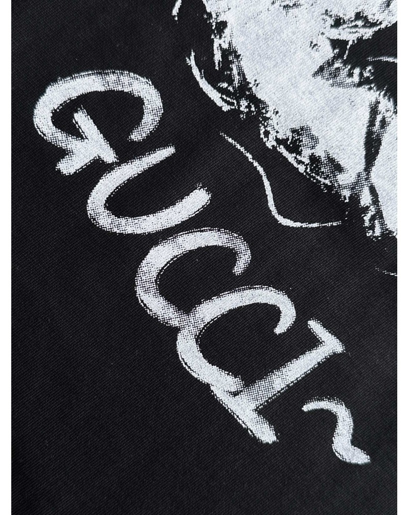 グッチ Tシャツ ペアお揃い短袖人気ティシャツ半袖カジュアル個性落書きプリント