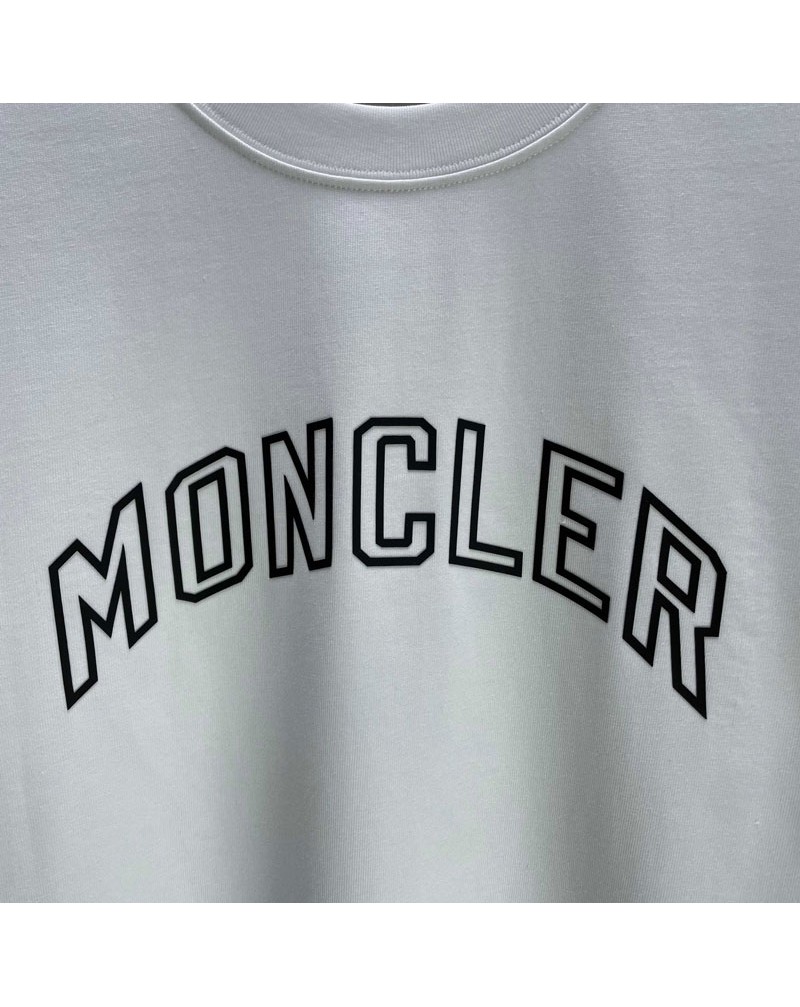 モンクレール  Tシャツ 潮流半袖男女兼用コットン製立体的シリコンロゴ付きティシャツ短袖