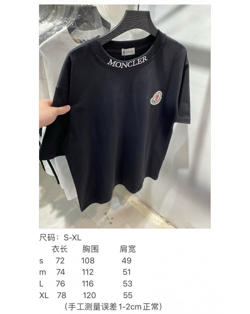 モンクレール  Tシャツ短袖潮流カジュアルティシャツコットン製精緻刺繍男女兼用