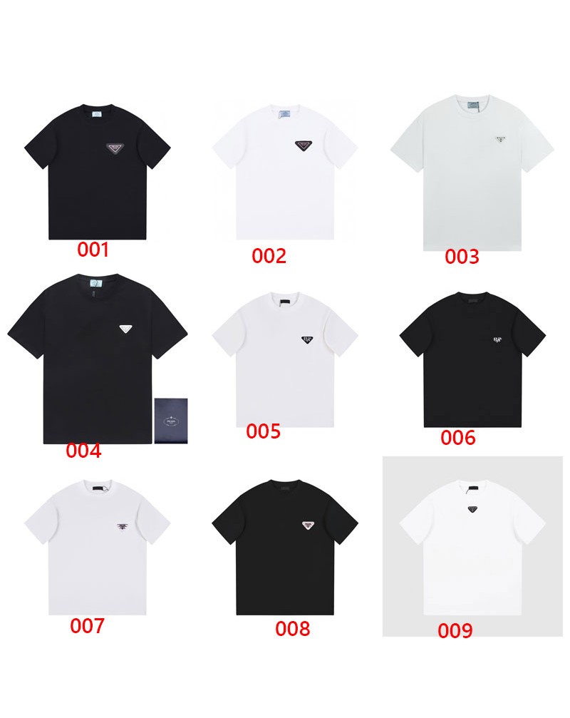 プラダ Tシャツ 簡約人気短袖ペアお揃いオシャレティシャツ半袖コットンファッション感