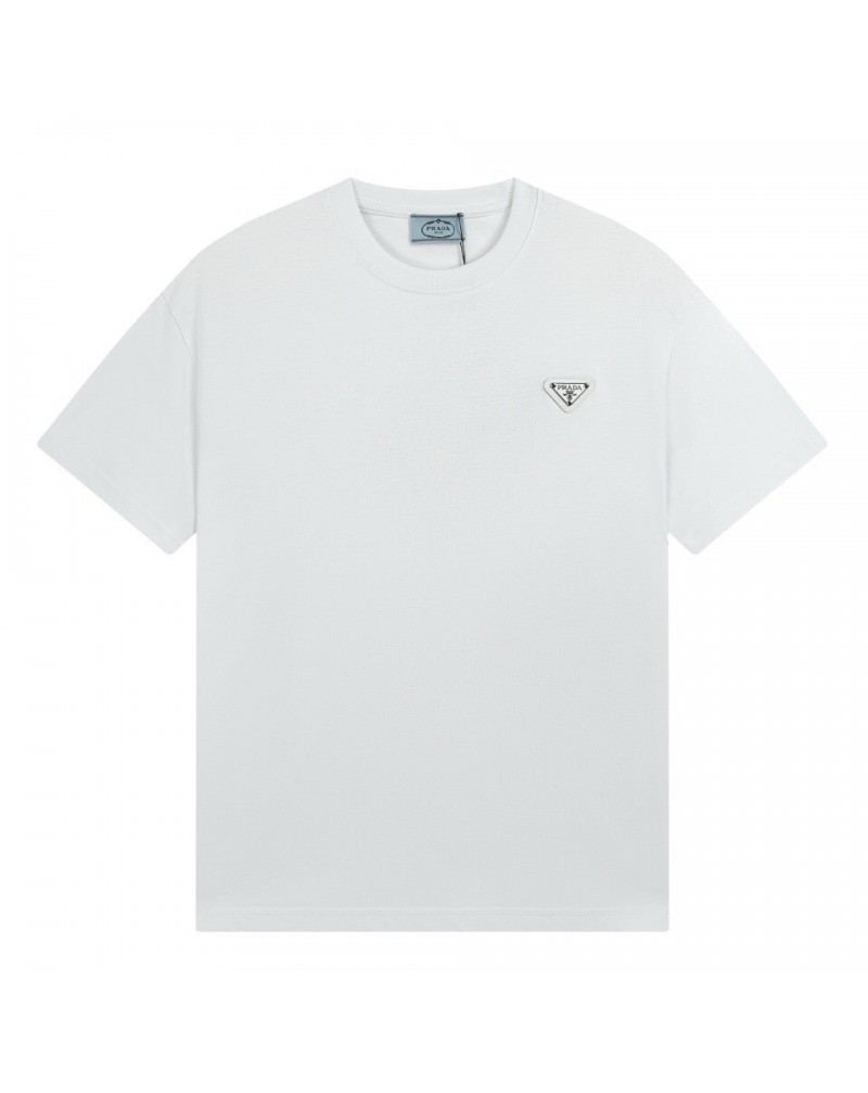 プラダ Tシャツ 簡約人気短袖ペアお揃いオシャレティシャツ半袖コットンファッション感