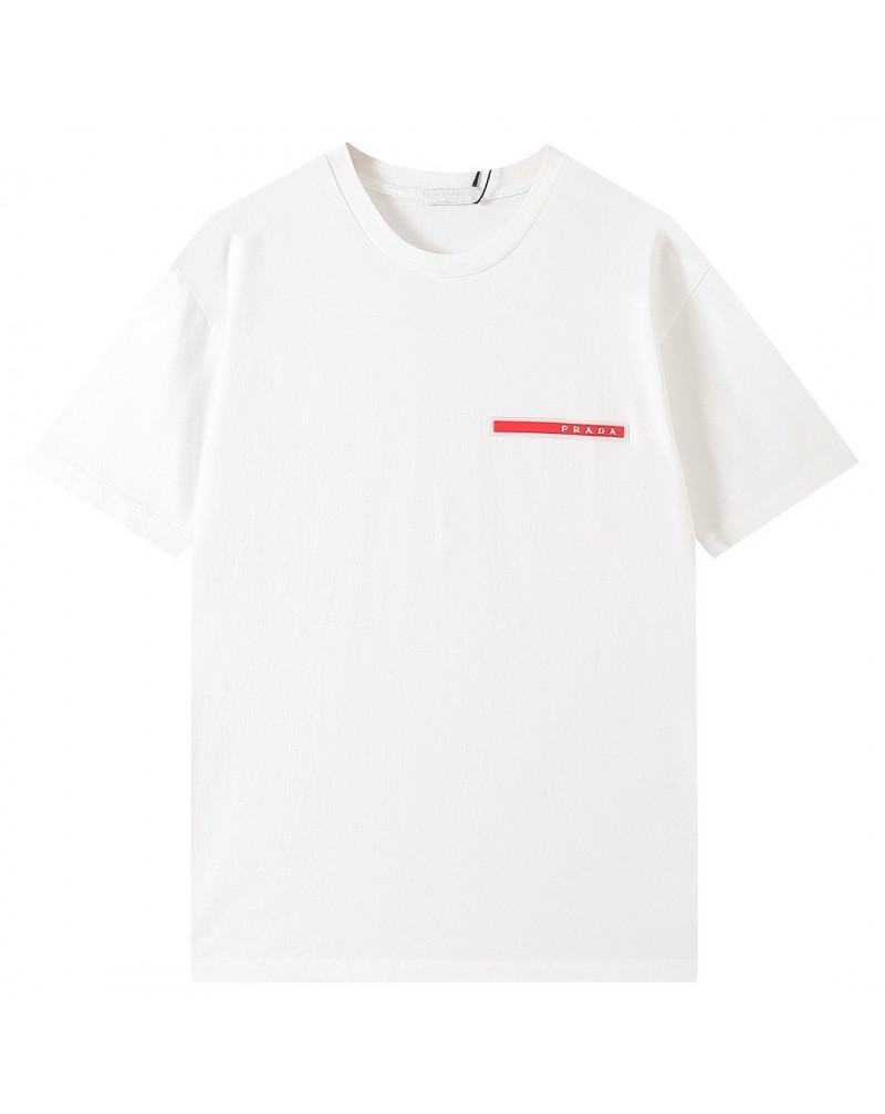 プラダ Tシャツ 簡約人気短袖ペアお揃いオシャレティシャツ半袖コットンファッション感
