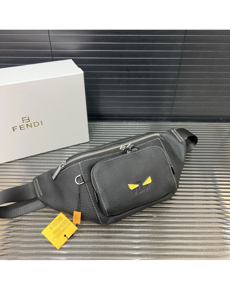 フェンデイ ウエストバッグメンズ向け人気 個性小怪獣付きクロスボディバッグファッション鞄