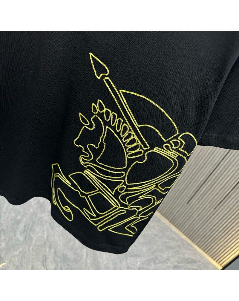 バーバリー Tシャツ 人気潮流高品質コットン精緻刺繍ティシャツ半袖トップス