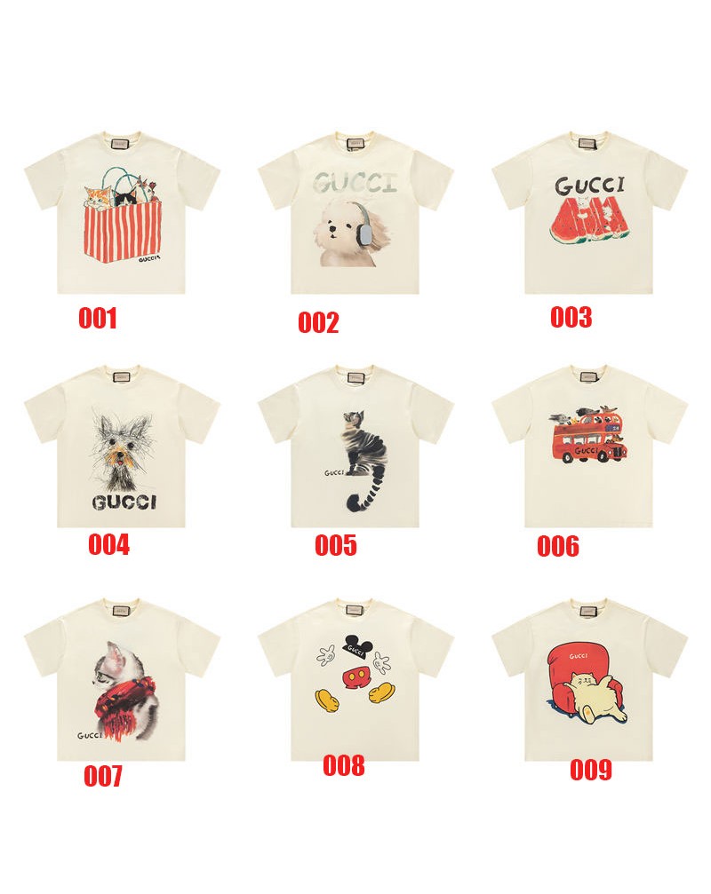 グッチ Tシャツ 可愛い半袖コットン製オシャレプリント付き超人気短袖
