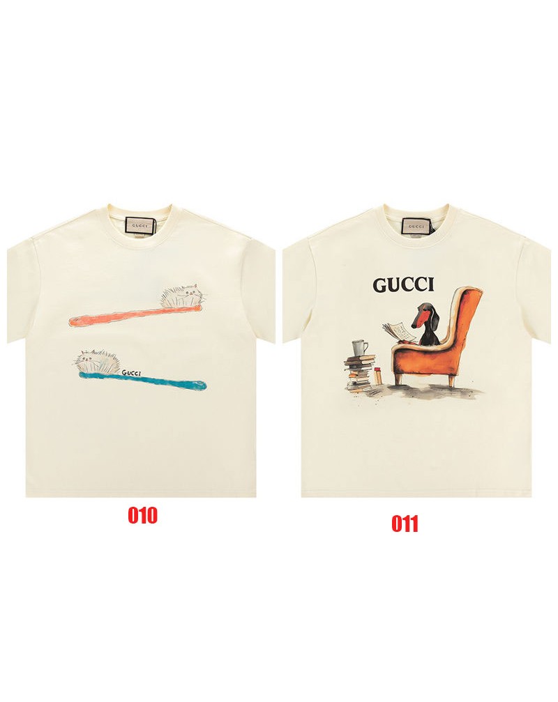 グッチ Tシャツ 可愛い半袖コットン製オシャレプリント付き超人気短袖