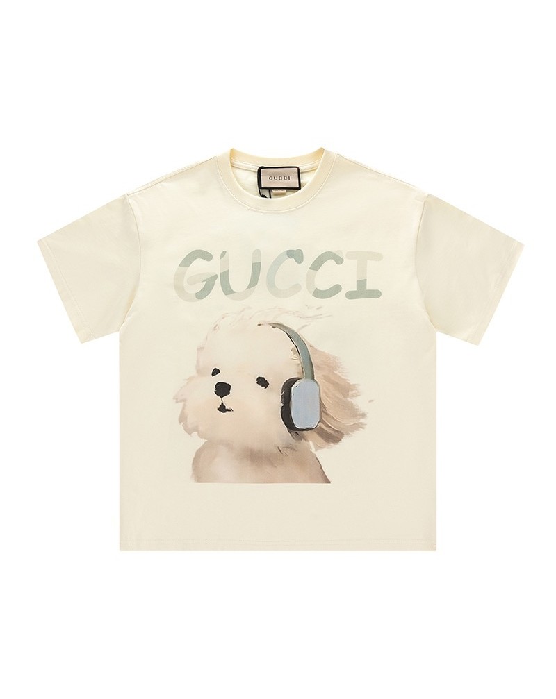 グッチ Tシャツ 可愛い半袖コットン製オシャレプリント付き超人気短袖