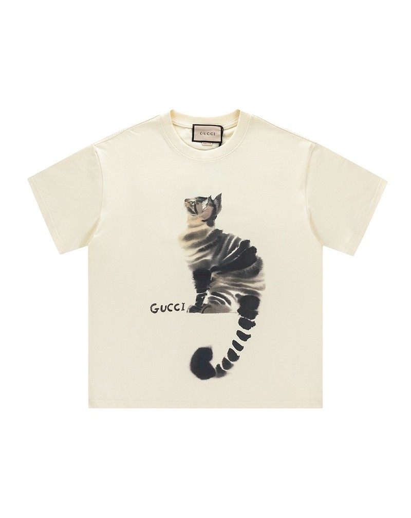 グッチ Tシャツ 可愛い半袖コットン製オシャレプリント付き超人気短袖