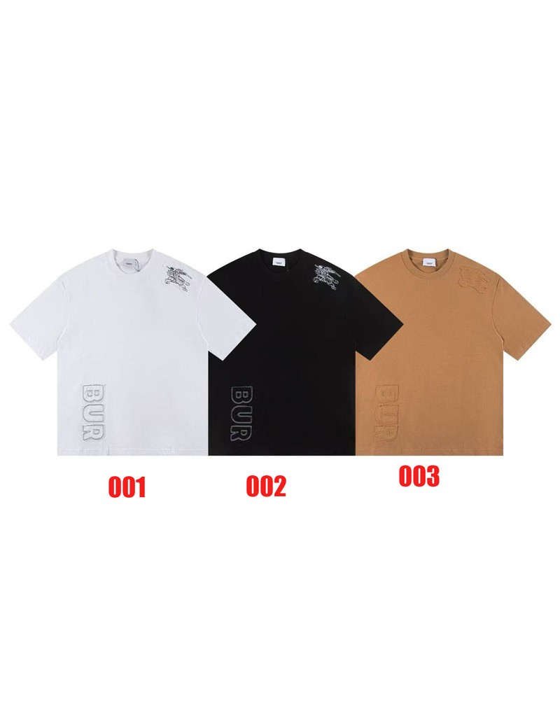 バーバリー  Tシャツ短袖 オシャレ新品2025SS 精緻刺繍ティシャツトップスコットン男女向けカジュアルファッション半袖丸首