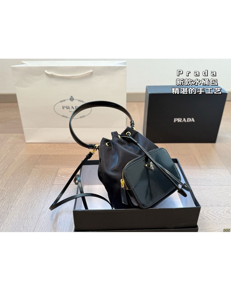プラダ ミニハンドバッグ巾着カバン可愛いショルダーバッグ人気シンプルファッショナブル