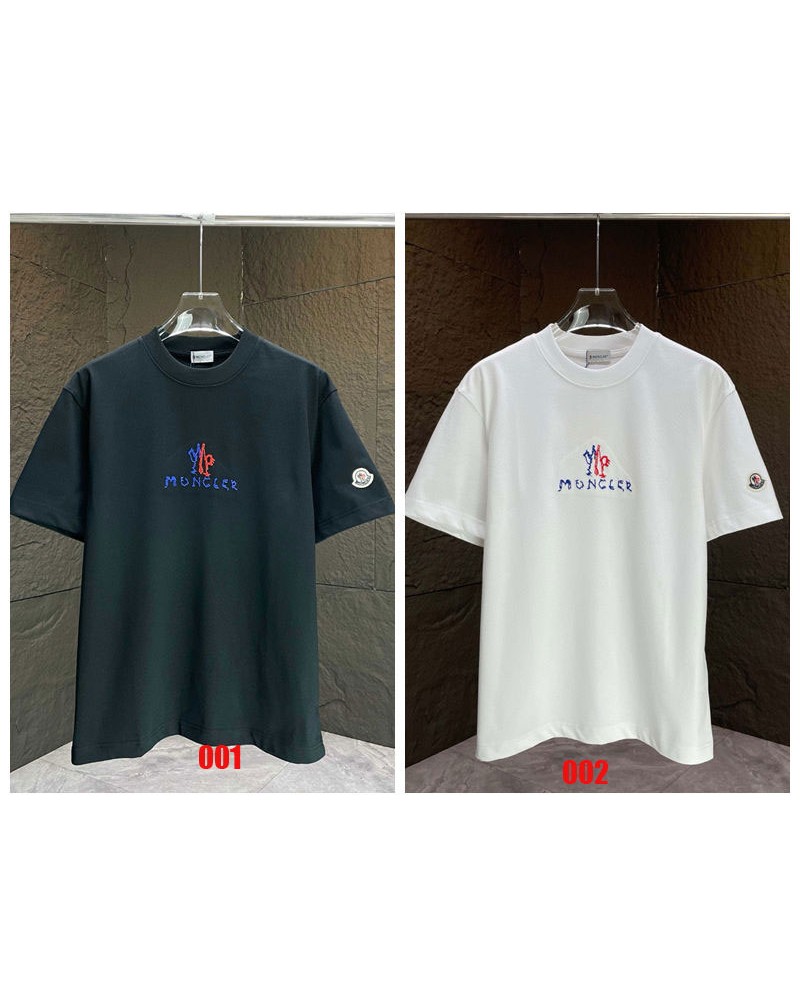 モンクレール Tシャツ短袖精緻刺繍カジュアルティシャツ男女向けコットン製簡約潮流人気